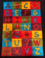Funky Fun Soft Faux Fur Fabric Rug - ALPHABET
